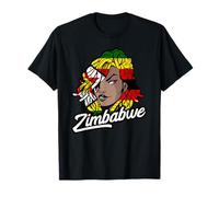 Zimbabwean Roots Woman Dreadlocks Hair Zimbabwe Flag T-Shirt