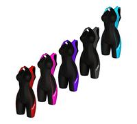 Zimco Elite Women Compression Triathlon Suit Skin Racing Tri Short Swim (Black/Red, 2XL)