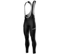 Zimco Men's Padded Thermal Cycling Bibs Tight Cycling Bibs Long Pants, Black/Black, X-Large
