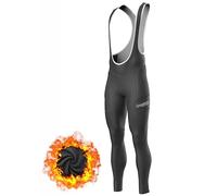 Zimco Men's Padded Thermal Cycling Bibs Tight Cycling Bibs Long Pants, Gray, Medium