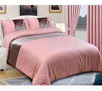 ZIMEL HOMES Crushed velvet Microfiber Panel Duvet Quilt cover bedding set with Pillowcases
