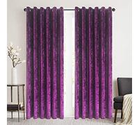 ZIMEL HOMES Luxury Crushed velvet curtains (Pair)with lined eyelet ring curtains for bedroom, home decor,living room accessories-Available in Black, Blush pink, charcoal grey, Purple silver.(8 sizes)