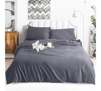 ZIMEL HOMES Luxury Reversible Dyed Duvet Cover Quilt Covers Single Double King Size Bedding Set (Gray, Double)