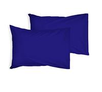 ZIMEL HOMES-Pair Of Housewife Pillow Cases, Oxford Pillow Cases 200 Thread Count Easy Care Non Iron Percale Polycotton-15 Colours (Royal-blue, Pair of Housewife Pillow Cases)