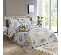 ZIMEL HOMES Quilted Bedspread Throw Double & King 220x240 CM + 2 Pillow Shams for Bedroom Decor Reversible Coverlet Lightweight Elegant Patchwork (220 cm x 240 cm, Design 10)