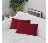 ZIMEL HOMES Velvet Cushion Covers Pack of 2 Decorative Covers Square & Rectangle Throw Pillow Cases Sofa Bedroom Couch Living Room Invisible Zipper 43 x 43 cm and 30 x 51 cm