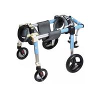ZIMGOD Aluminum Dog Mobility Cart Wheel Chair, 4 Wheel Doggy Wheelchair Support, Adjustable Pet Assisted Walk Car, Disabled Dachshund Dog Walking Device(Blue,XS)
