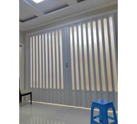 ZIMGOD Concertina Door Large Opening Double Folding Door PVC, 80/90in Height Sliding Door Screen Customizable, Interior Doorway Retractable Door, Foldable Gate Room Divider(81x80in (205.5x203cm))