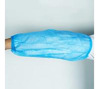 ZIMGOD Disposable Arm Sleeves Cover Blue, Lightweight Nonwoven Arm Protective Sleeve - 100 PCS, Breathable Fabric Oversleeves with Elastic Wrist