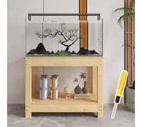 ZIMGOD Fish Tank Stand Solid Wood Aquatic Plant Stand with Accessories, Heavy Duty Fish Tank Shelves Holder for Terrarium, Assembled Vivarium Bracket for Home Office(80x50 cm (31 1/2 x 19 3/4"))