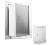 ZIMGOD Stainless Steel Access Door for Outdoor Kitchen BBQ, Recessed Access Panel with Push Latch, Ceiling Wall Hole Cover, Attic Bathroom Inspection Doors(40x95cm (16x37in))
