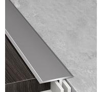 ZIMGOD Threshold Strip 1 Inch Threshold Transition Tape w/Track, Flat Flooring Edge Trim Strip for Doorways/Living Rooms/Kitchens, T Molding Laminate Floor Reducer(Gray)