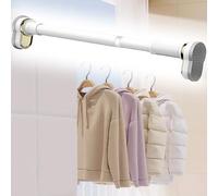 ZIMGOD Wardrobe Rail Extendable Wardrobe Hanging Rail for Hanging Clothes, Laundry Room Clothes Hanger Rod Curtain Bar, Detachable Metal Garment Storage Pole(3.7-4.9m (12ft-16ft))