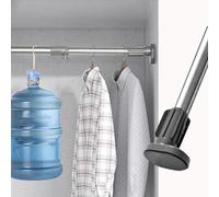 ZIMGOD Wardrobe Rail Oval Adjustable Closet Hanging Poles Rack for Wardrobes, No Drilling Hole Curtain Tube Rails for Room Divider, 15-23in Clothes Support Bar for Kitchen(Gray,50-80cm(19.7-31.5in))