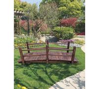 ZIMGOD Wooden Garden Bridge for Outdoors 4.6ft 5ft 6ft, Walkway Path Garden Landscape Bridge, Japanese Pond Bridge Decoration, Yard Patio Arc Footbridge(180cm (6ft))
