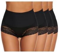 Zimi High Waist Lace Underwear for Women - Seamless Sexy Panties, Stretch Full Coverage Briefs with Tummy Control & No VPL Design