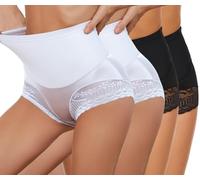 Zimi High Waist Lace Underwear for Women - Seamless Sexy Panties, Stretch Full Coverage Briefs with Tummy Control & No VPL Design