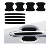 ZIMISI 8PCS Car Door Handle Bowl Sticker, Reflective Anti-Scratch Auto Door Handle Cup Protector, Self-Adhesive Door Side Handle Paint Protective Film, Universal Vehicle Decoration Accessory (Black)