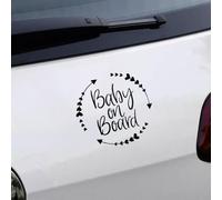 ZIMISI Baby On Board Car Sticker Decal, Auto Safety Caution Signs Decal, 5.16'' × 5.16'' Vinyl Waterproof Vehicle Stickers for Window, Bumper, Walls, Laptop (Black)