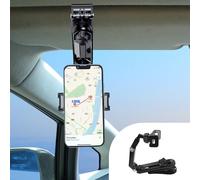 ZIMISI Car Sun Visor Phone Holder, Foldable & Retractable Auto Rear View Mirror Cell Phone Mount, 360° Rotatable Multifunctional Vehicle Smartphone Holder for Home Offices (Black/Grey)
