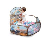 ZimiTeda Excavator Kids Ball Pit for Toddler with Basketball Hoop Foldable Pop-Up Baby Ball Pool for Girls Boys Indoor & Outdoor Game baby ball pit 120 cm wide Plyahouse tent （Balls NOT Included ）