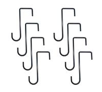 Zimjoy 8 Pcs Vinyl Fence Hooks,Patio Hooks Plant Hanger Stainless Steel Wall Hanging Brackets for Outdoor Indoor Hanging Bracket,Lanterns, Bird Feeder,Chimes No Screws Need (Black)