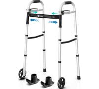 Zimmer Frame Narrow Folding Walking Frame for Seniors，Zimmer Walkers | Aluminum Lightweight Zimmer Walkers, Adjustable Width and Height Walking Aids for Elderly and Disabled (Black)