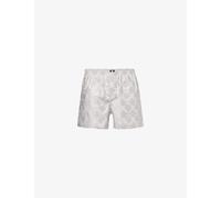 Zimmerli Mens Geo Taupe Geometric-print Mid-rise Cotton Boxer Shorts L