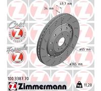 ZIMMERMANN 100.3387.70 Brake Disc Single 365mm Vented 5 Holes Front Axle Coated