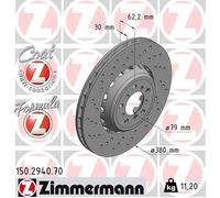 ZIMMERMANN 150.2940.70 Brake Disc Front Left Fits BMW 2 Series 3 Series 4 Series