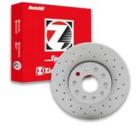 ZIMMERMANN 460.4511.70 Front Right Brake Disc Diameter 350 mm Vented Perforated Floating Brake Disc Aluminium Brake Disc Pot Compatible with Porsche 911 Coupe 992 9P1615302 9P1615302J