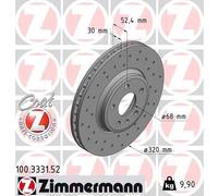 2x Brake disc internally vented 100.3331.52 ZIMMERMANN for AUDI Q5 A5 A4 B8