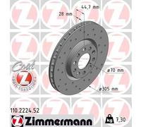 2x Brake disc internally vented 110.2224.52 ZIMMERMANN for ALFA ROMEO GIULIA