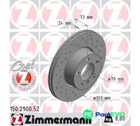 ZIMMERMANN Brake Disc Sport Coat Z 150.2900.52 – Internally vented, High-Carbon – Front 2pc