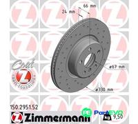 2x Brake disc internally vented 150.2951.52 ZIMMERMANN for BMW X3 5 5 Touring X4