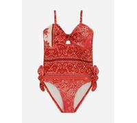 Zimmermann Girls Lucky Tie Front Swimsuit in Red - Red - 4 Yrs