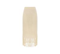ZIMMERMANN Indra fringe midi skirt - Neutrals 0-2