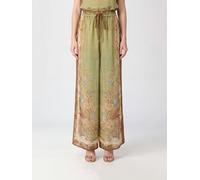 ZIMMERMANN Indra High-Waisted Silk Palazzo Trousers with Floral Print - Size: 2 - female