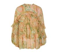 Zimmermann Luna Flutter Paisley Ruffled Silk Blouse - Sage - 00 (UK 6 / XS)