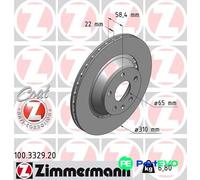 ZIMMERMANN 100.3329.20 Brake disc