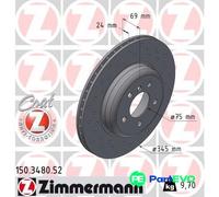 ZIMMERMANN Brake disc 150.3480.52 - internally vented - BMW 6 Coupe, 5, 7 - X2 pcs L&R