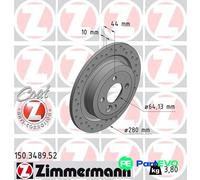2x Brake disc solid 150.3489.52 ZIMMERMANN for MINI MINI MINI Coupe MINI CLUBMAN