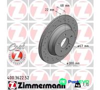 ZIMMERMANN SPORT COAT Z Brake disc 400.3622.52 300 22 6/5 5 112 internally vented, Perforated Coated High-carbon MERCEDES-BENZ: E-Class T-modell