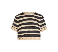 Zimmermann Rebellion Striped Linen Crop top - Black - 0 (UK 8 / S)
