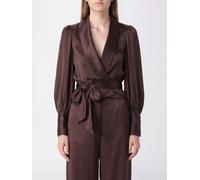 ZIMMERMANN Robe-Style Satin Blouse with Shawl Collar and Tie-Waist Belt - Size: 1 - female