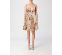 ZIMMERMANN Roselight Floral Linen Minidress with Thin Straps and High Waist - Size: 1 - female