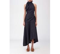 ZIMMERMANN Valiant Asymmetrical Denim Halterneck Midi Dress - Size: 2 - female