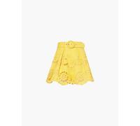 Zimmermann Womens Mango High-rise Embroidered Linen Shorts S