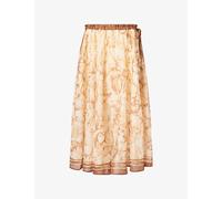 Zimmermann Womens Zimmermann Indra Woven Midi Skirt Chocolate Tie Dye XS