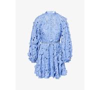 Zimmermann Womens Zimmermann Patience Long-Sleeve Cotton Mini Dress Jacaranda XXS